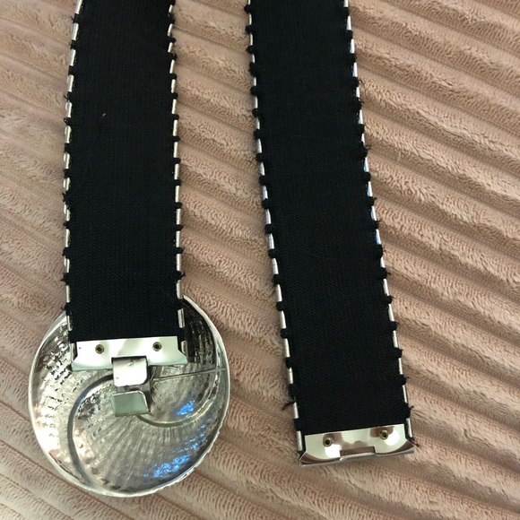 🌟Vintage Metal Belt Silver Snake Fish Scale Disco Elastic Stretch floral buckle🌟 - Picture 12 of 14